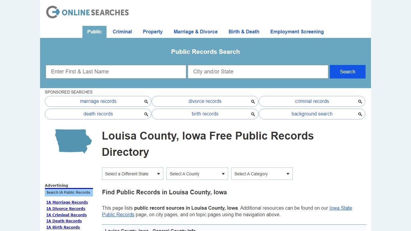 Louisa County, Iowa Public Records Directory