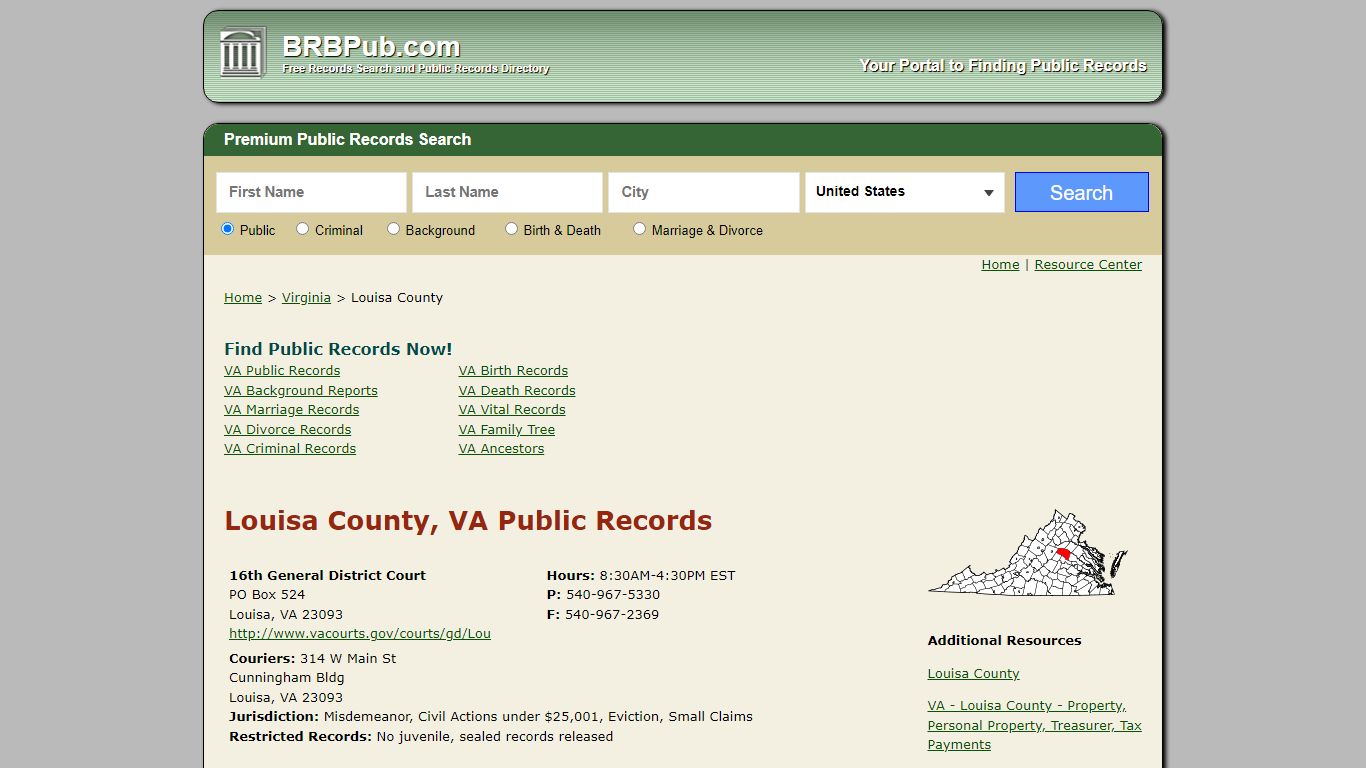 Louisa County Public Records | Search Virginia Government Databases