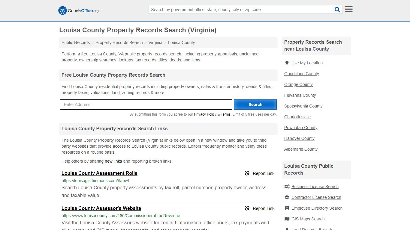 Louisa County Property Records Search (Virginia) - County Office